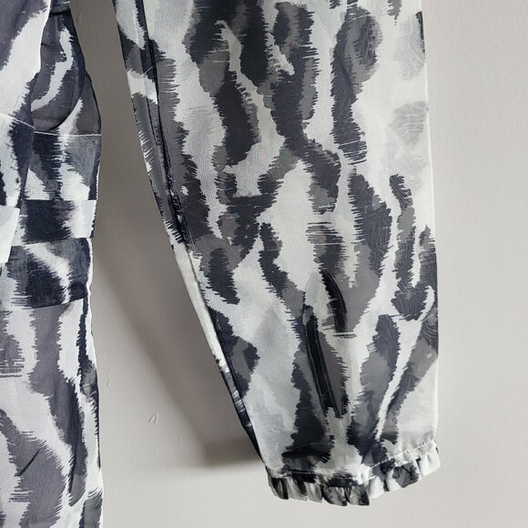 Maeve Long-Sleeve Collared Sheer Mini Dress Size Medium - Picture 7 of 8